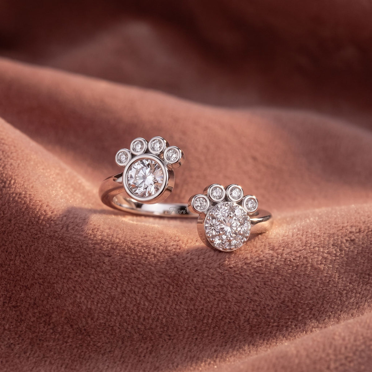 18K Bespoke Cluster Diamond Ring — AI cloth, in-house
