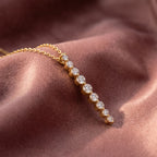 18K Geometric Diamond Pendant — AI cloth, in-house