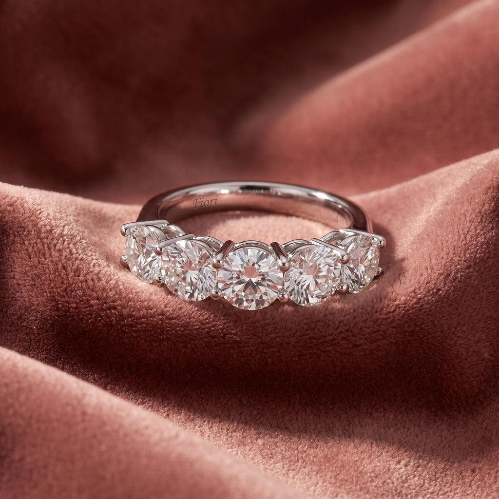 18K Eternity Round Diamond Ring — AI cloth, in-house