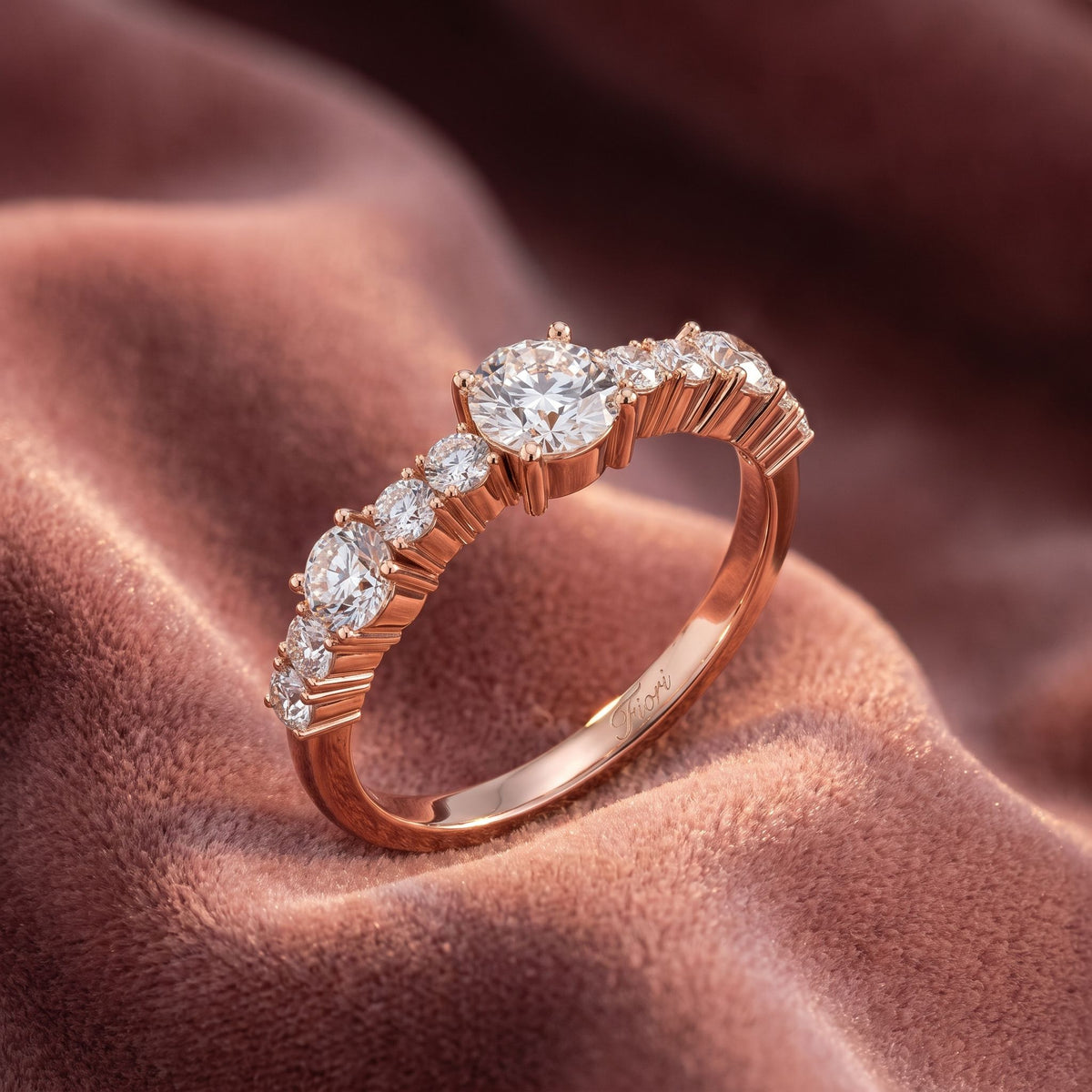 18K Half Eternity Diamond Ring — AI cloth, in-house