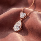 18K Heart Pear Diamond Pendant — AI cloth, in-house