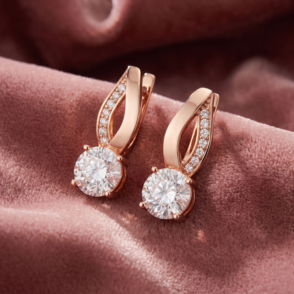 18K Diamond Drop Earrings — AI cloth, in-house
