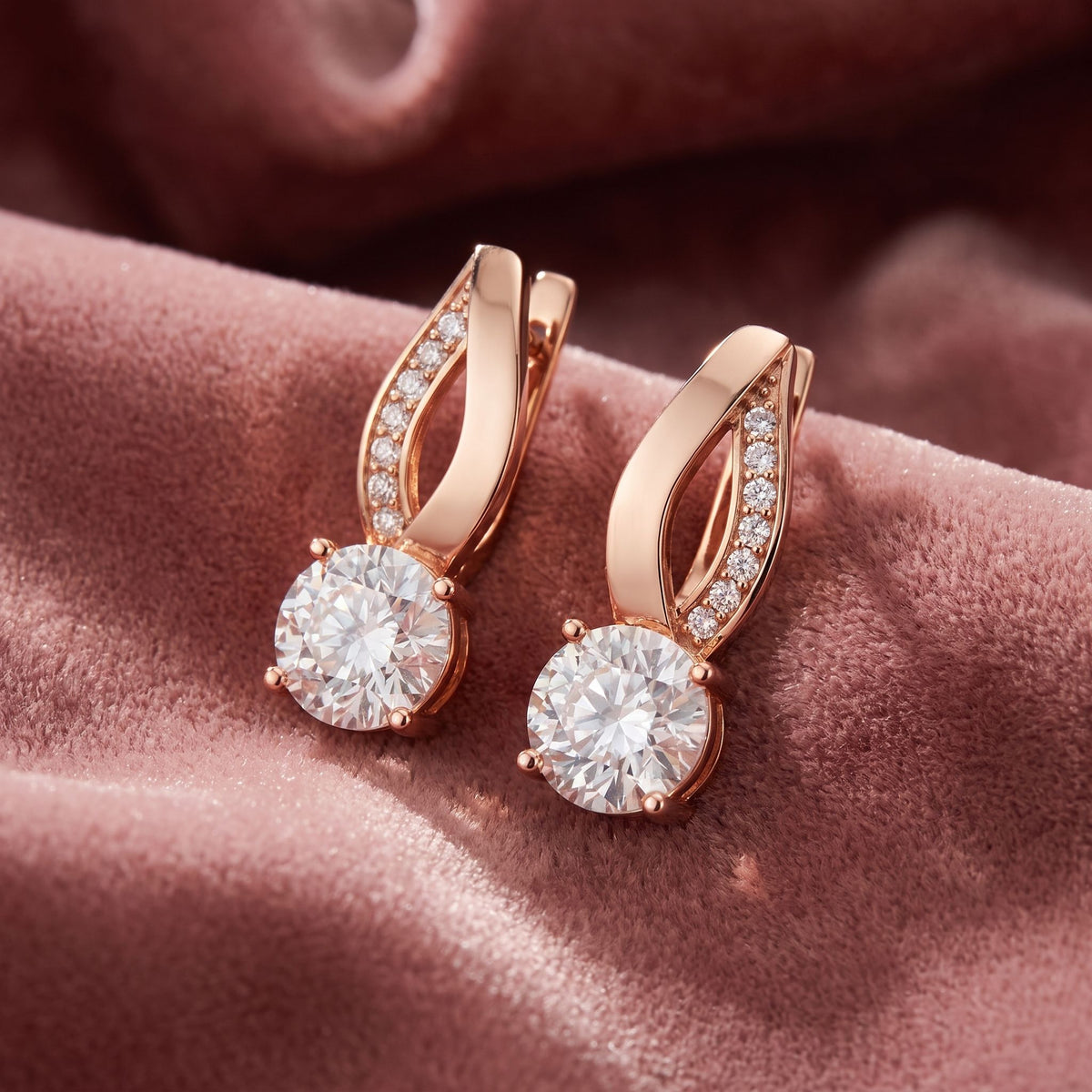 18K Diamond Drop Earrings — AI cloth, in-house