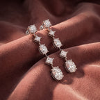 18K Round Diamond Drop Earrings — AI cloth, in-house
