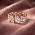 18K Full Eternity Marquise Diamond Halo Ring — AI cloth, in-house