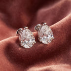 18K Solitaire Pear Diamond Earrings — AI cloth, in-house