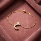 18K Arabic Alphabet Diamond Bracelet — AI cloth, in-house