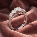 18K Shoulder Set Oval Diamond Ring — AI cloth, in-house