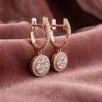 18K Halo Round Diamond Huggie Earrings — AI cloth, in-house