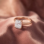 18K Solitaire Emerald Diamond Engagement Ring — AI cloth, in-house