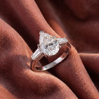 18K Bespoke Pear Baguette Diamond Ring — AI cloth, in-house