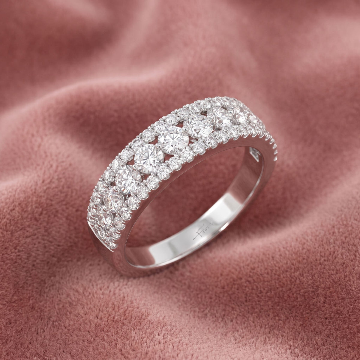 18K Eternity Round Diamond Ring — AI cloth, in-house