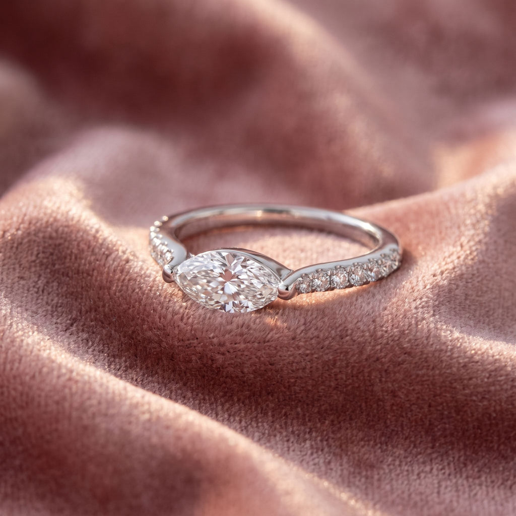18K Marquise Diamond Promise Ring — AI cloth, in-house