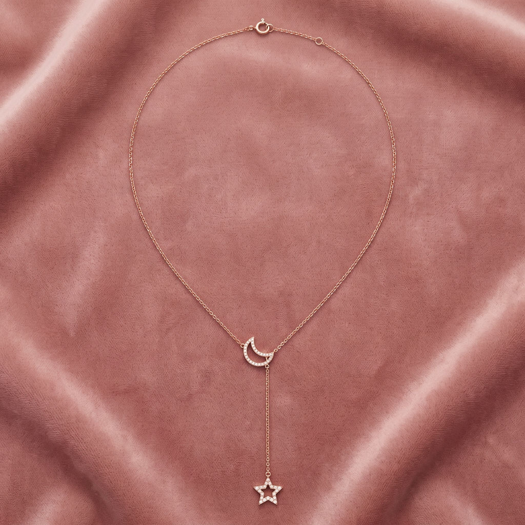 18K Cascading Drop Diamond Choker Necklace — AI cloth, in-house