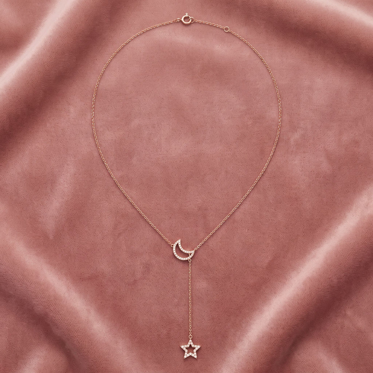 18K Cascading Drop Diamond Choker Necklace — AI cloth, in-house