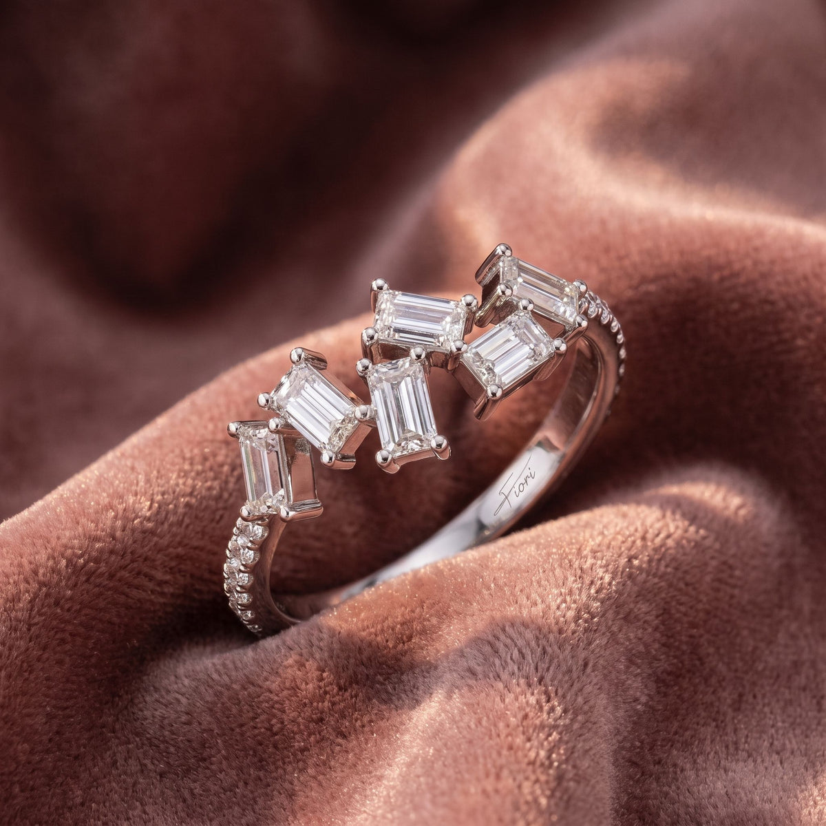 18K Baguette Diamond Ring — AI cloth, in-house