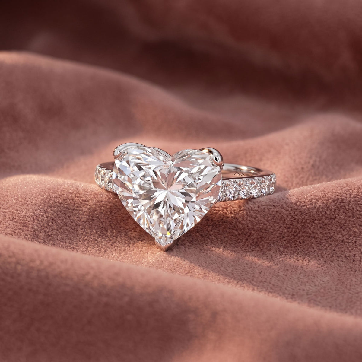 18K Solitaire Heart Diamond Engagement Ring — AI cloth, in-house