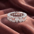 18K Full Eternity Emerald Cut Diamond Ring — AI cloth, in-house
