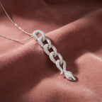 18K Bespoke Snake Diamond Pendant — AI cloth, in-house
