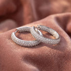 18K Diamond Hoop Earrings — AI cloth, in-house