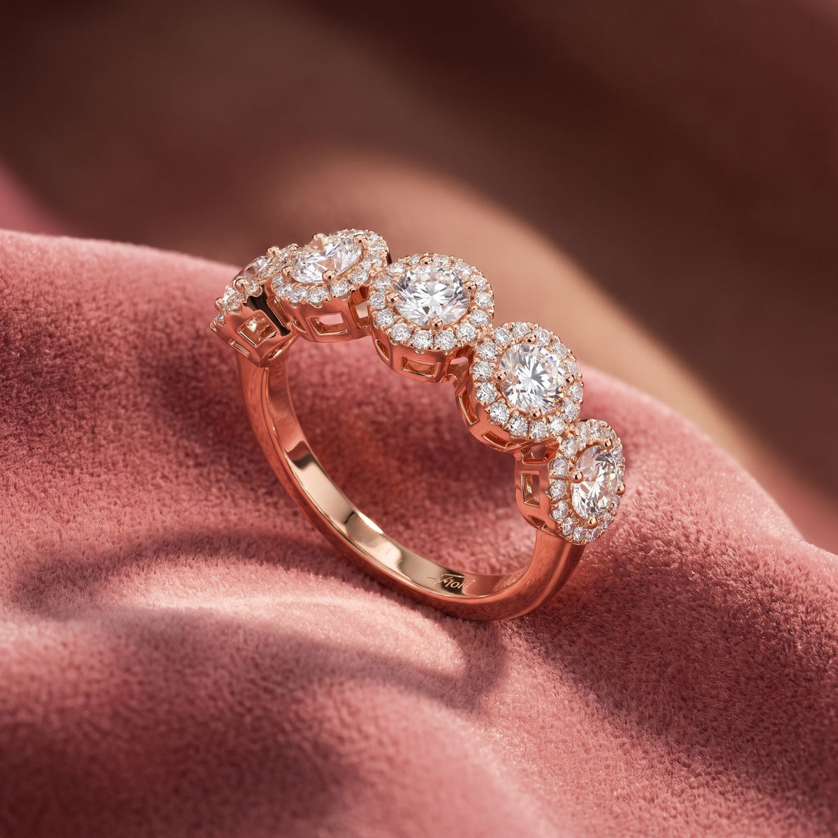 18K Eternity Round Diamond Ring — AI cloth, in-house
