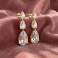 18K Pear Diamond Drop Earrings — AI cloth, in-house