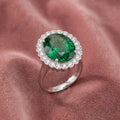 18K Halo Oval Diamond Ring — AI cloth, in-house