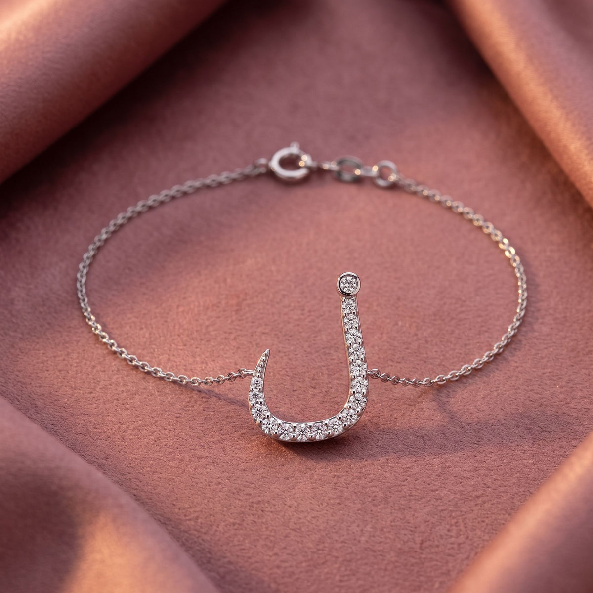 18K Arabic Alphabet Diamond Bracelet — AI cloth, in-house