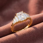 14K Solitaire Emerald Diamond Ring — AI cloth, in-house