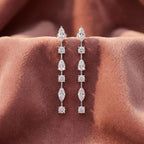 18K Marquise Diamond Drop Earrings — AI cloth, in-house