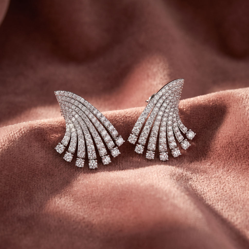 18K Lab Grown Diamond Earrings — AI cloth, in-house