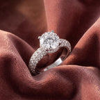18K Halo Round Brilliant Diamond Engagement Ring — AI cloth, in-house