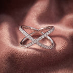 18K Crossover Diamond Ring — AI cloth, in-house