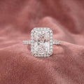 18K Halo Radiant Diamond Ring — AI cloth, in-house