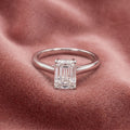 18K Solitaire Emerald Diamond Ring — AI cloth, in-house