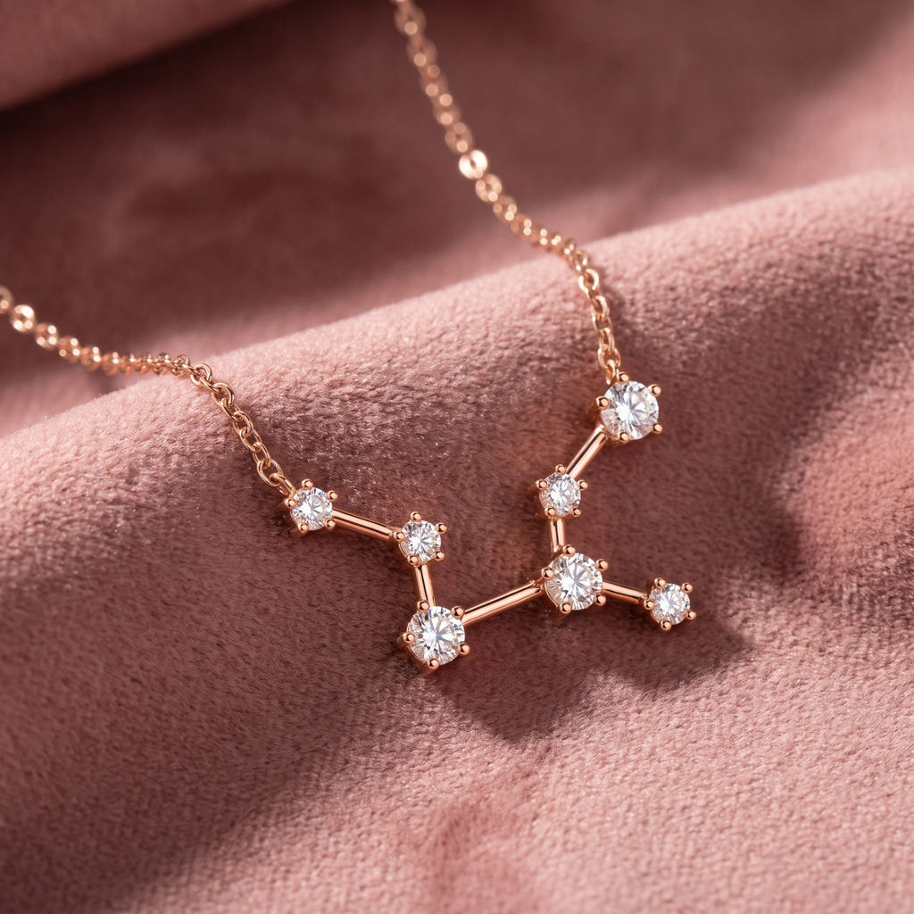 18K Constellation Round Diamond Pendant — AI cloth, in-house