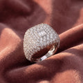 18K Bespoke Baguette Pavé Diamond Ring — AI cloth, in-house