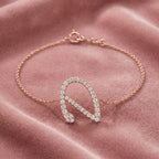 18K Alphabet Diamond Bracelet — AI cloth, in-house