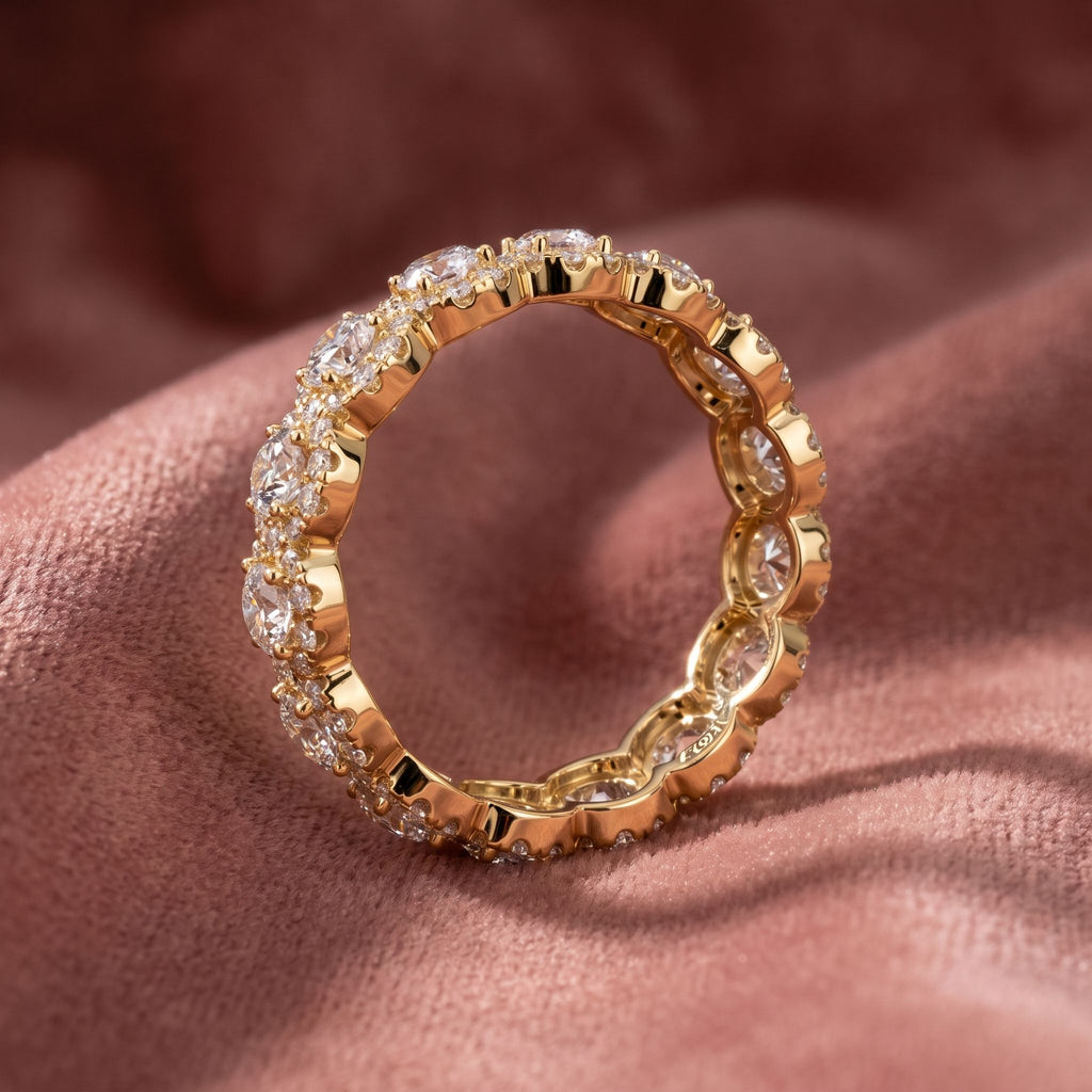 18K Full Eternity Diamond Ring — AI cloth, in-house