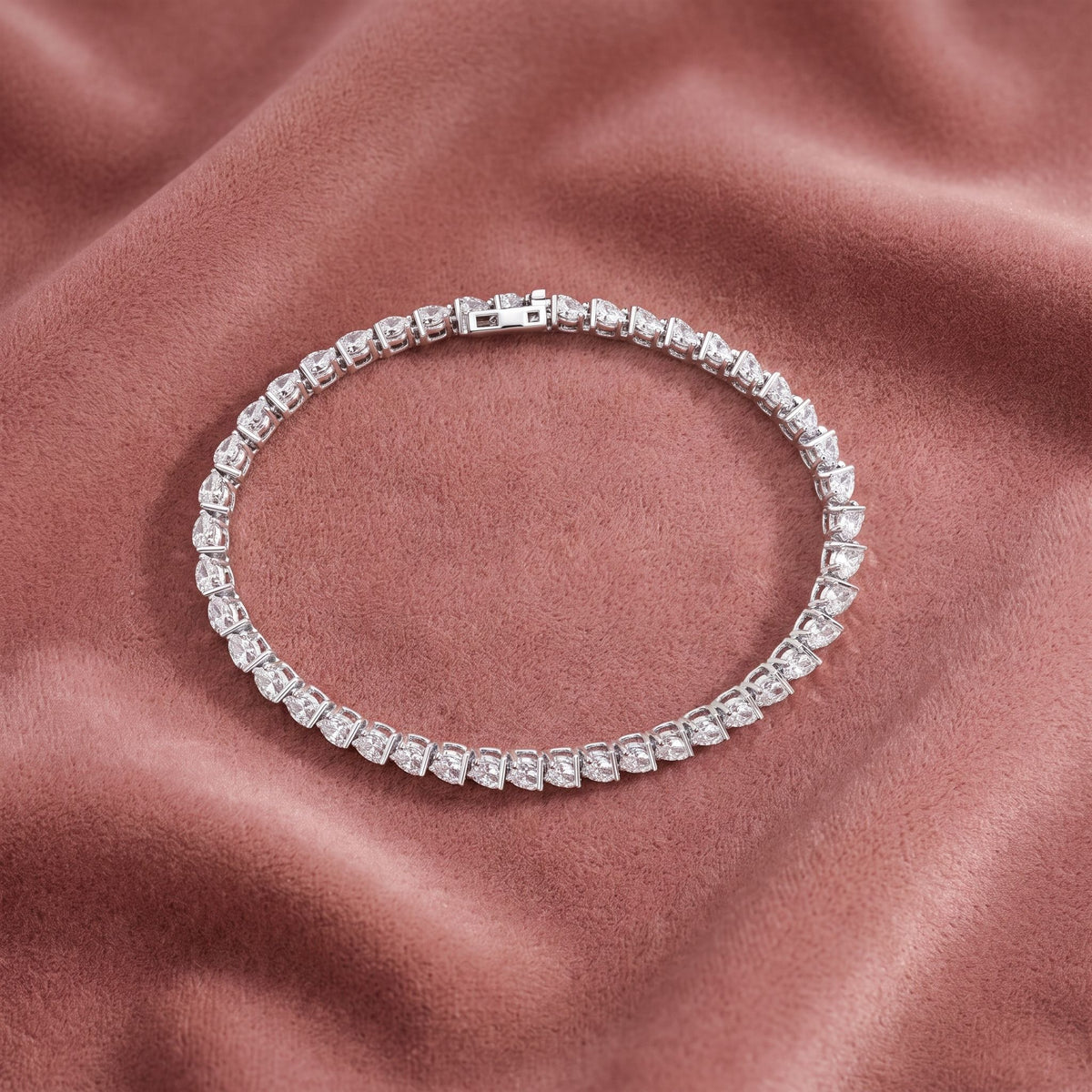 14K Tennis Pear Diamond Bracelet — AI cloth, in-house