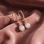 18K Round Solitaire Diamond Drop Earrings — AI cloth, in-house