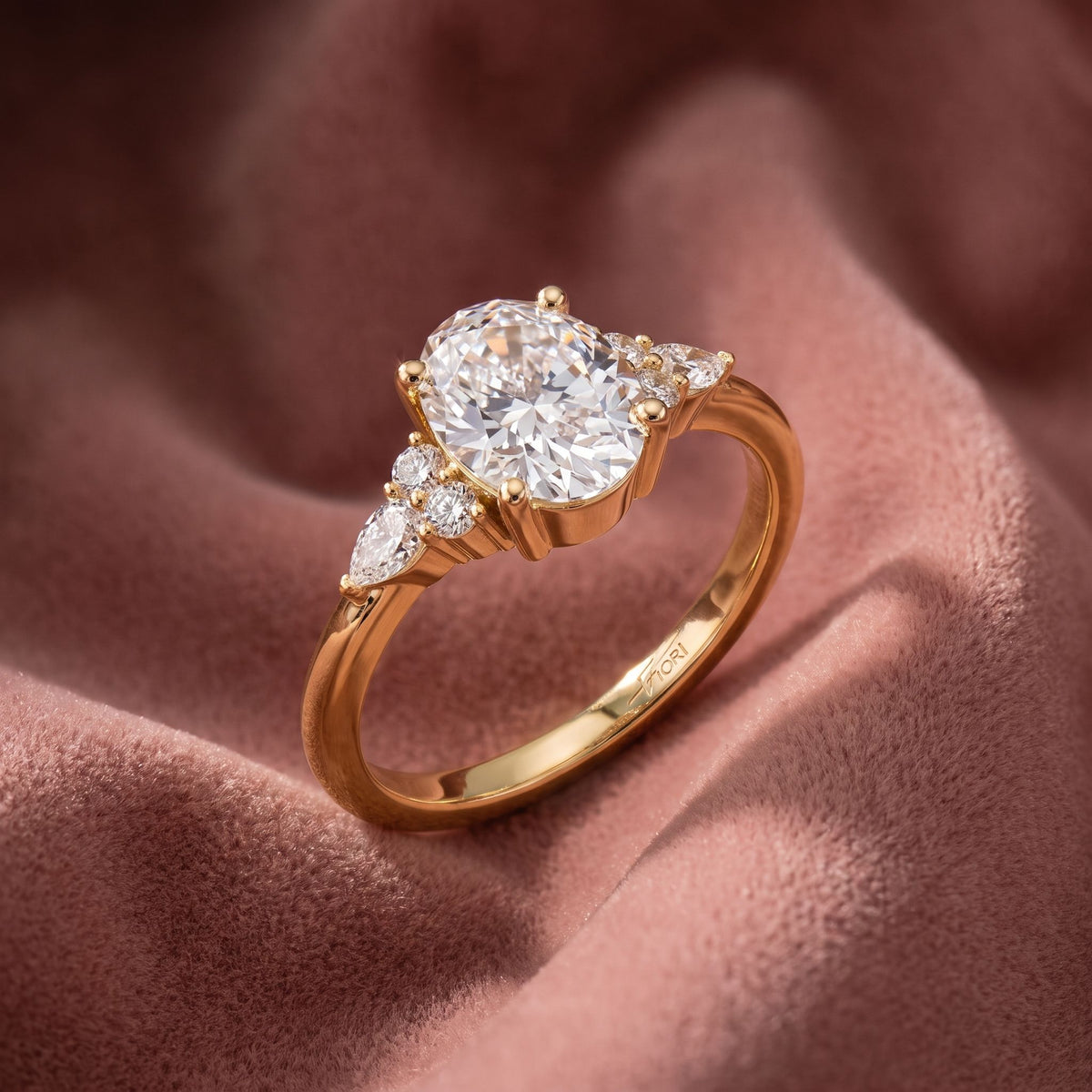 18K Solitaire Oval Diamond Engagement Ring — AI cloth, in-house
