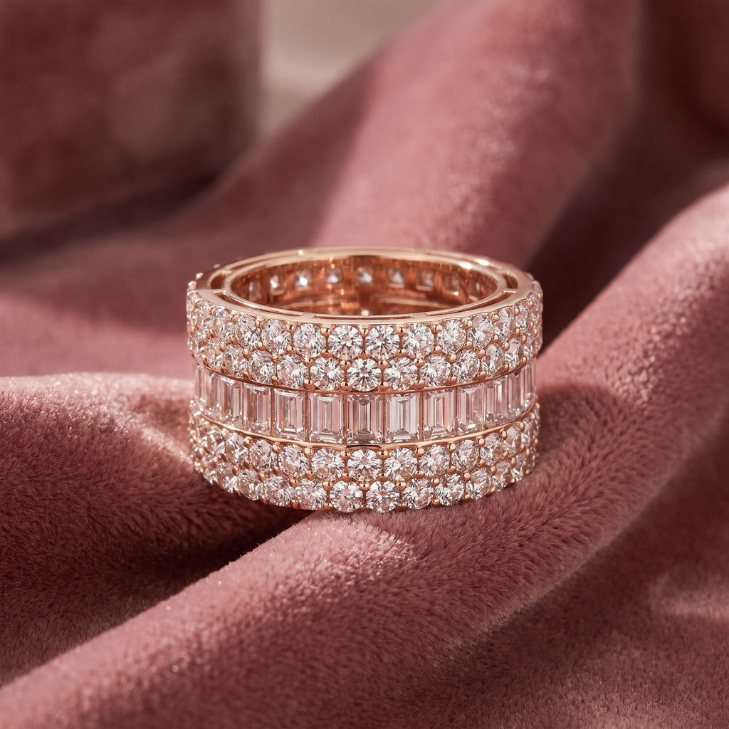 18K Bespoke Baguette Diamond Ring — AI cloth, in-house