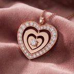18K Heart Round Diamond Pendant — AI cloth, in-house