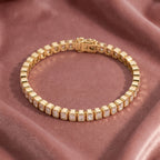 18K Emerald Diamond Tennis Bracelet — AI cloth, in-house