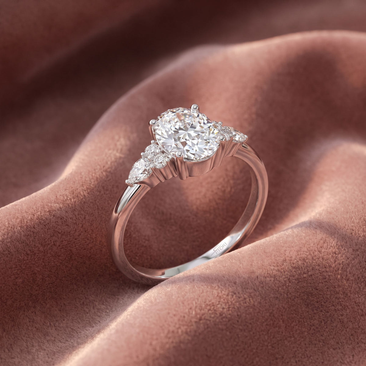 18K Solitaire Oval Diamond Engagement Ring — AI cloth, in-house
