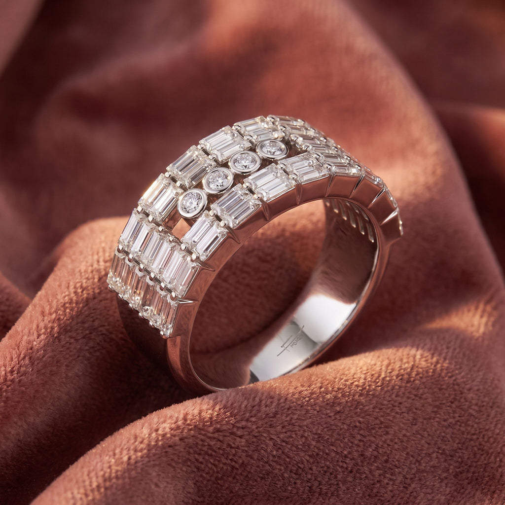 18K Round Diamond Eternity Ring — AI cloth, in-house