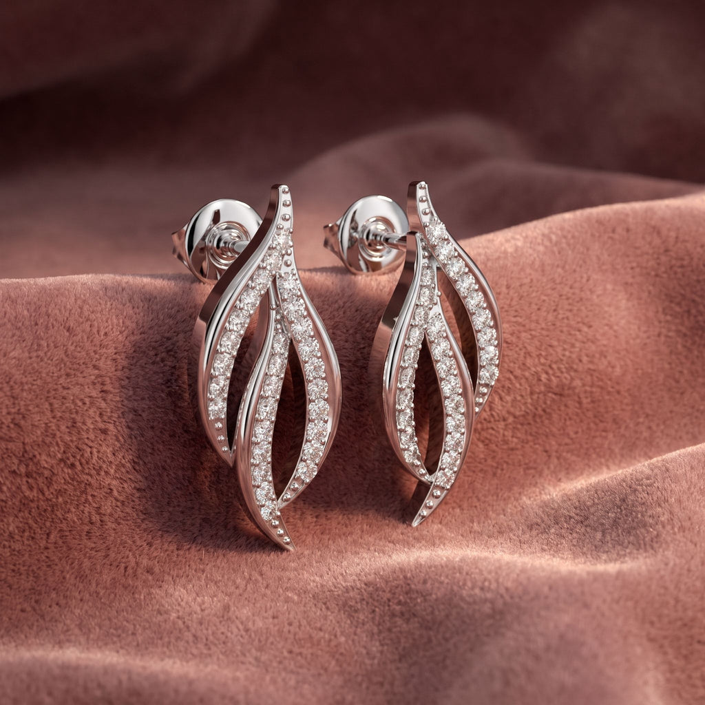 18K Lab Grown Diamond Earrings — AI cloth, in-house