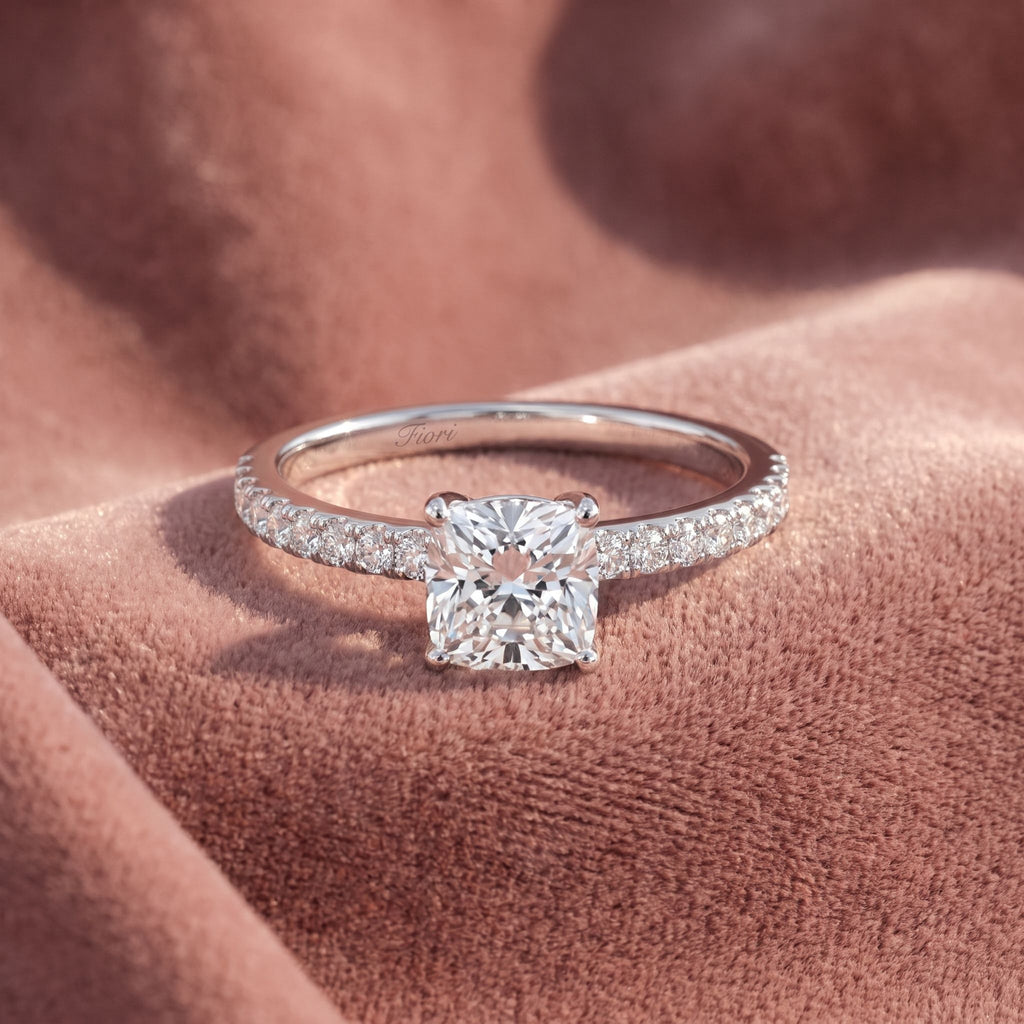 18K Solitaire Round Diamond Engagement Ring — AI cloth, in-house