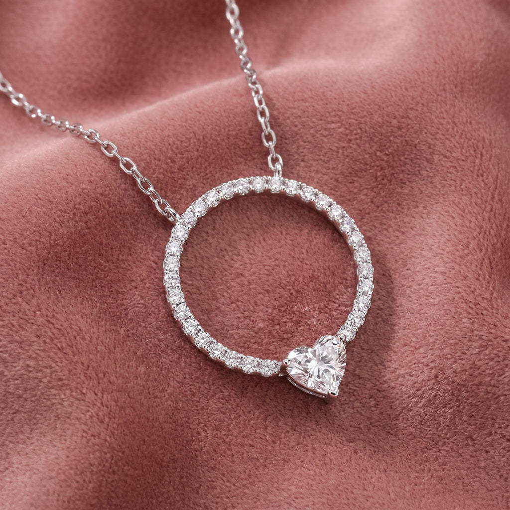 18K Heart Diamond Pendant — AI cloth, in-house
